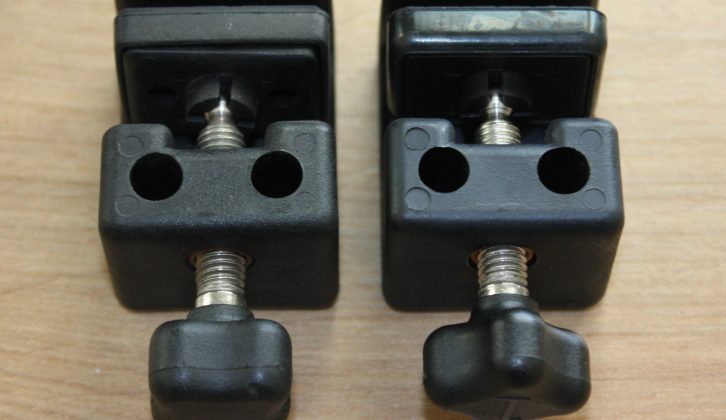 Here you can see the old (left) and new (right) clamps, showing the reprofiled thumb screws