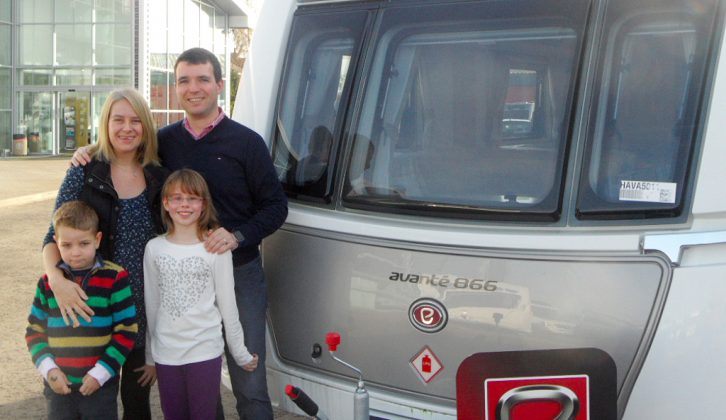 Lucie, David, Abi and Tom usually hitch up their Bailey Ranger when they go on tour