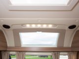The panoramic window, rooflight and spotlights mean the Swift Lifestyle 6 FB's living area is well lit come day or night