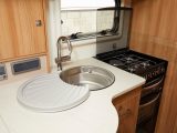 The top-spec Thetford cooker features a dual-fuel hob – read more in the Practical Caravan 2017 Bailey Unicorn Cabrera review
