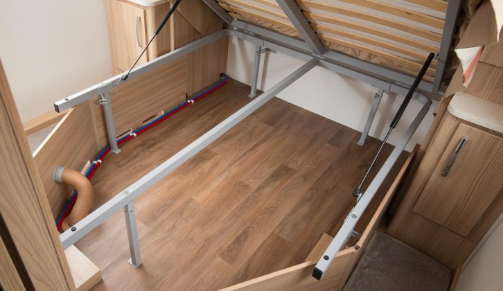 This large under-bed storage space will help consume your 155kg payload – it's a pity there's no external access, though