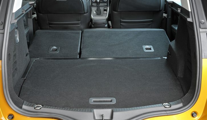 At the touch of a button, the rear seats fold away – the new Scénic is a very practical proposition