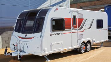 This twin-axle, 2017-season Bailey caravan rides on an Al-Ko chassis with an AKS hitch, ATC and shock absorbers