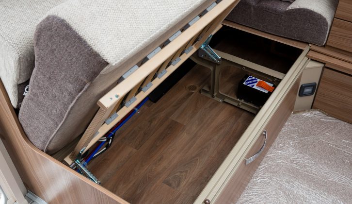Under the nearside sofa there's a useful amount of storage space