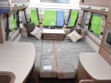 You'll have no problem making up the front double bed in this Compass caravan, which measures 1.99m x 1.50m