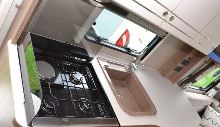 The hob comprises one mains and three gas burners, however we feel that the ‘granite’ sink looks dated