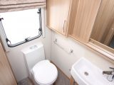 The electric-flush loo (with an opaque window) sits in the offside rear corner, next to the good-sized sink