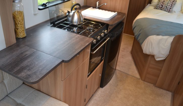 One of the benefits of the Pursuit 530-4 is the larger kitchen area – this model sleeps four