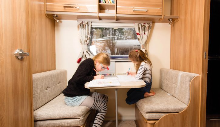 The rear dinette gives children their own space to play and somewhere to eat if the front bed is made up