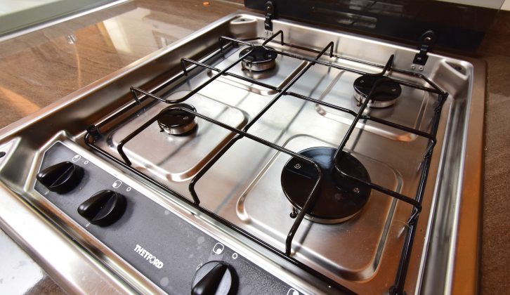 The Bailey's four-burner hob is all gas, which isn’t ideal if you let the bottles run out