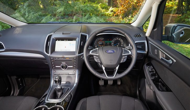 You get buttons for the cruise control, stereo and trip computer on the steering wheel in this well-built cabin