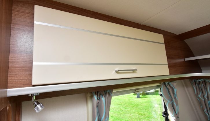 Overhead lockers, under-seat cavities and the central chest of drawers provide good storage options in the front lounge