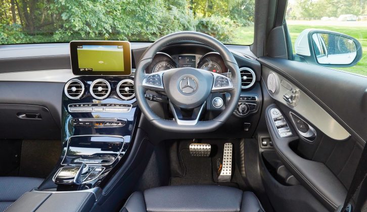 Lots of high-end materials give the GLC's cabin a premium feel, plus we like that the colour screen is mounted high on the dashboard