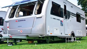 This is a distinctive-looking caravan with silver sidewalls and ABS panels – read more in our 2017 Adria Adora Isonzo 613DT review
