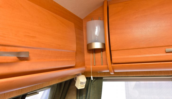 Mains lights plus an alarm sensor give extra peace of mind in this Swift caravan