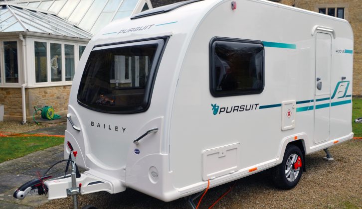 Alloy wheels, a sunroof, an AKS3004 hitch stabiliser and an Al-Ko Secure wheel lock receiver are all standard on the 2017 Bailey Pursuit 400-2