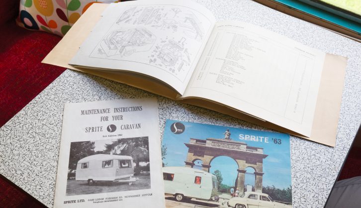 Owners Chris and Cam have managed to collect plenty of original literature on the Sprite Alpine, including a maintenance guide