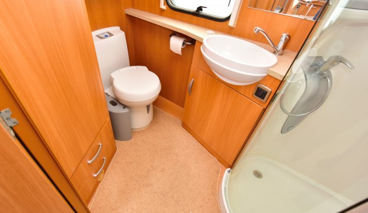 There’s good floor space in the washroom, with a large shower and plentiful wardrobe storage