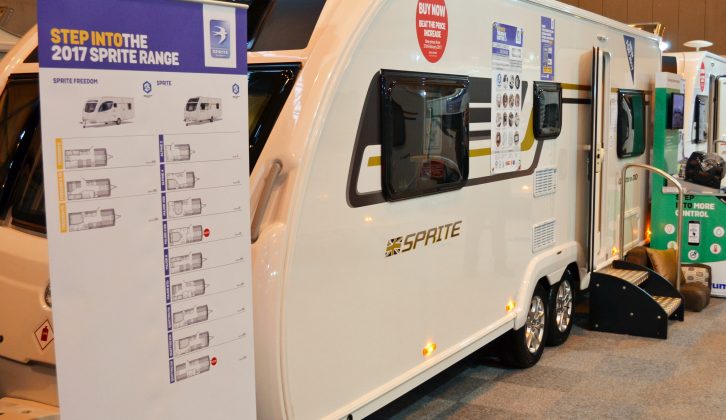 The twin-lounge, twin-axle Sprite Quattro DD is making its show debut at the NEC Birmingham