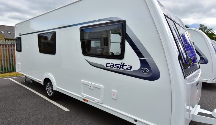 We're pleased to see all the service points on the offside of this Compass caravan