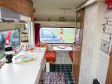 This caravan has a plastic front window, which was innovative when it was built in 1976