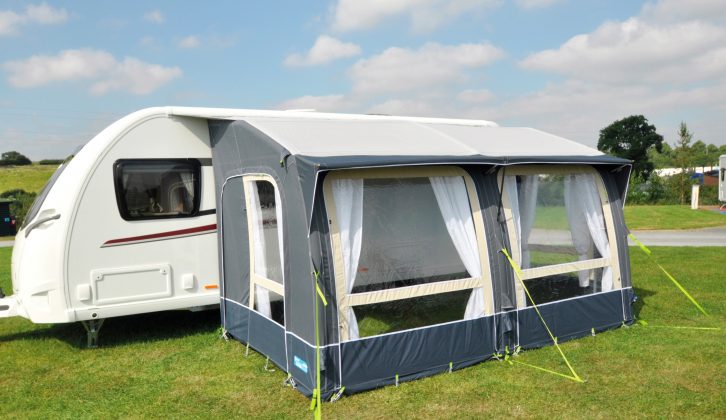 This awning is 380cm wide and 240cm deep, and it has a 94cm x 47cm x 47cm pack size