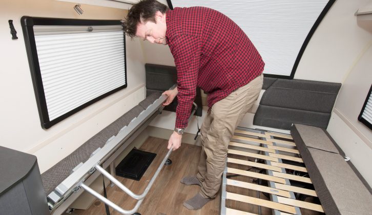 We found the double bed was a bit of a faff to make up with its pull-out slats