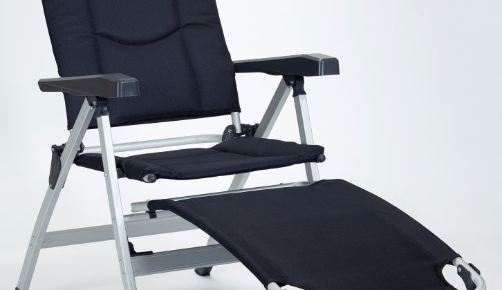 Put your feet up with this Thor chair which has a clip-on footrest, available in blue, dark grey and light grey