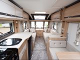 The side dinette and front lounge mean there's a lot of living space in this updated-for-2017 Coachman caravan