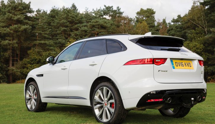 The Jaguar F-Pace is a deeply impressive tow car, although the lesser-powered diesel is also terrific