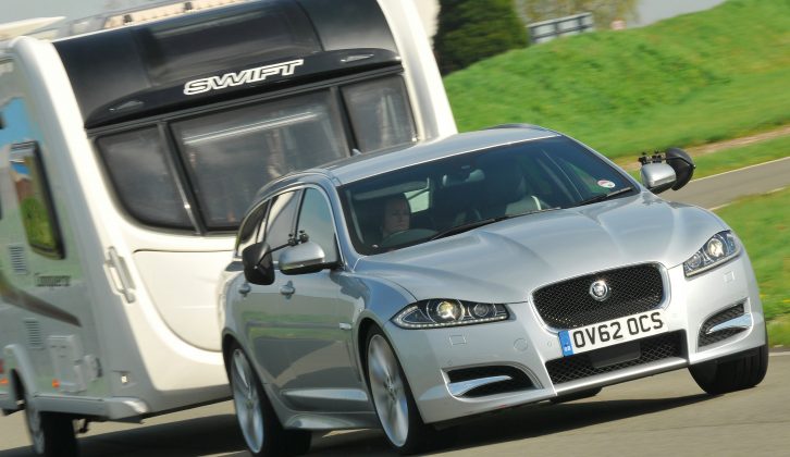 An 85% match figure of 1598kg means the XF can tow heavier caravans – and it's a very handsome tow car