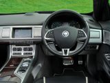 It is pure theatre inside the Jaguar XF – the air vents swivel and the gear selector rises when you press the ‘start’ button