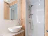 The shower is fully lined – read more in the Practical Caravan Xplore 554 review