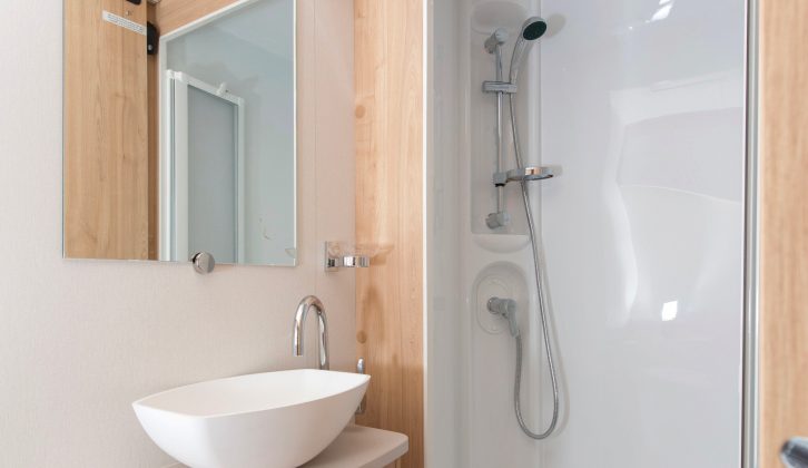 The shower is fully lined – read more in the Practical Caravan Xplore 554 review