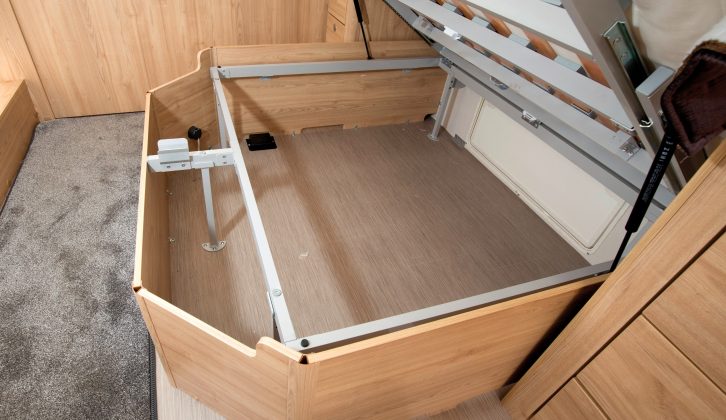 This under-bed space – which benefits from external access – will help you fill your 176kg payload