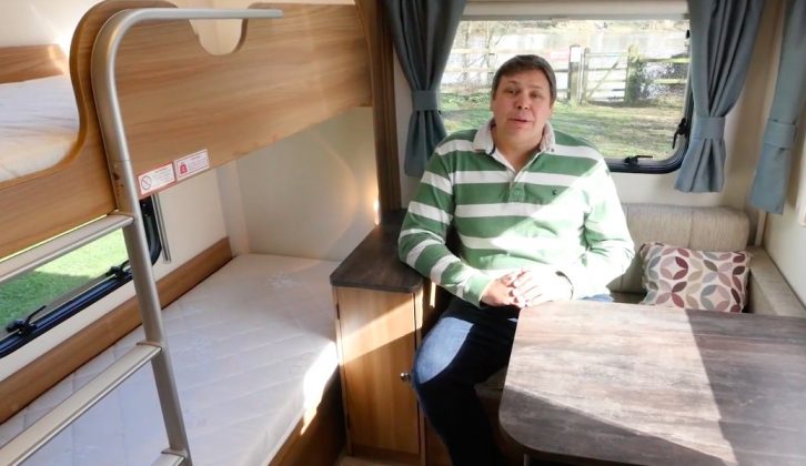 The rear of this Bailey caravan makes a great kids' zone!
