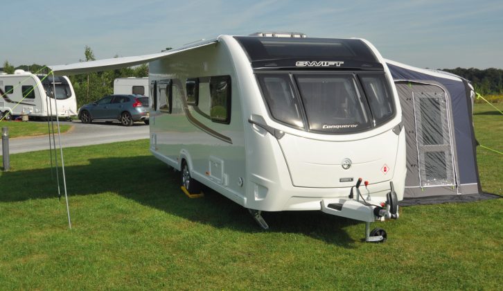 The canopy is detachable, so can
be fitted to the other side of your caravan