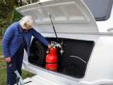 The gas locker is wide and can take two bottles with ease