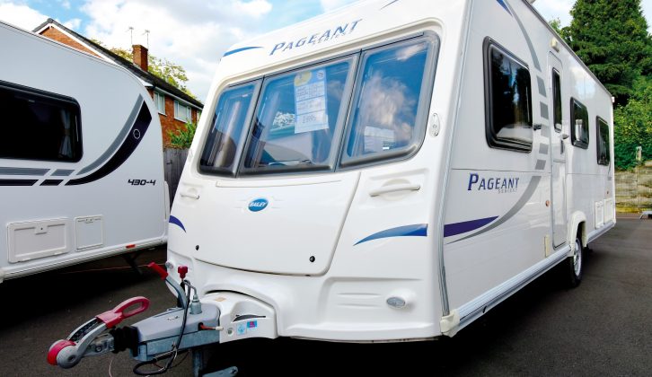 This Bailey caravan rides on an Al-Ko chassis and has two-piece sidewalls