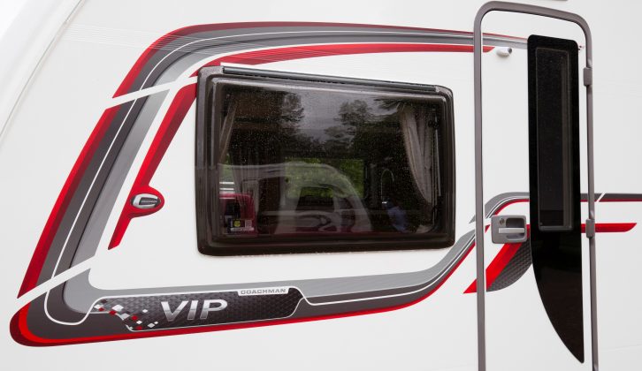 Smart external graphics add a dash of colour to the Coachman VIP 565's exterior