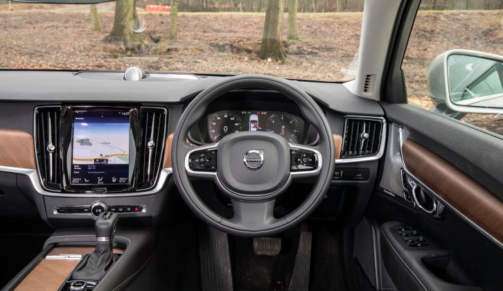 There's a very premium feel to the Volvo V90's cabin and the display is easy to read