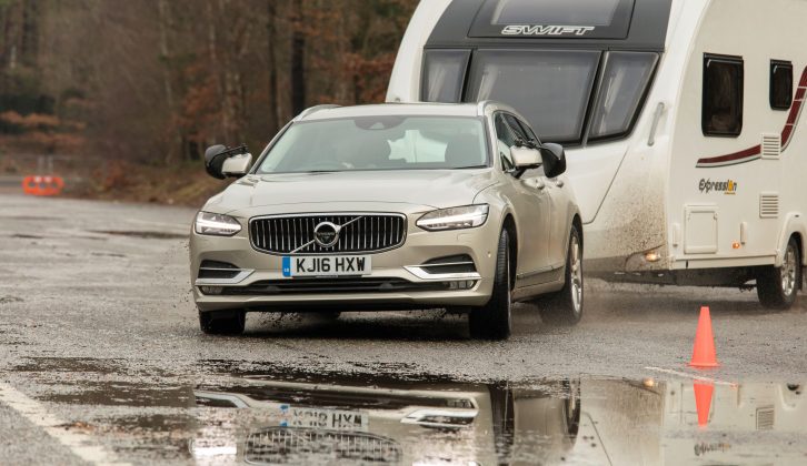 Thanks to the 2.0-litre turbodiesel engine's 354lb ft of torque between 1750 and 2250rpm, even when hitched to a caravan, the V90 is a quick car