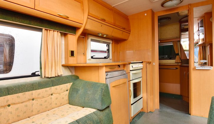This 215 offers more than enough space for two adults – note the quality of the roof-locker edging