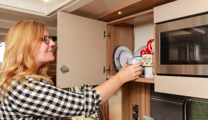 Shorter caravanners might like to check they can reach the microwave and inside the overhead lockers