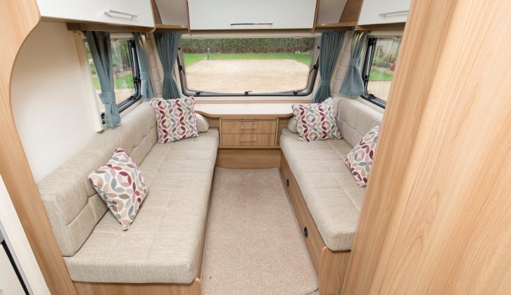 The lounge area feels spacious enough for a family, and there’s plenty of light, while the upholstery should suit most tastes