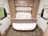 You get a 1.35m x 1.90m island bed here in the Capiro 550's master suite