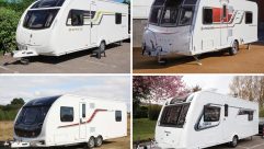 These Sprite, Bailey, Compass and Swift caravans are all vying for your attention in the central washroom market