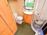 The roomy end washroom is a highlight of the Bailey Pageant Series 5 Champagne – check for damp patches on the side walls and corners, though