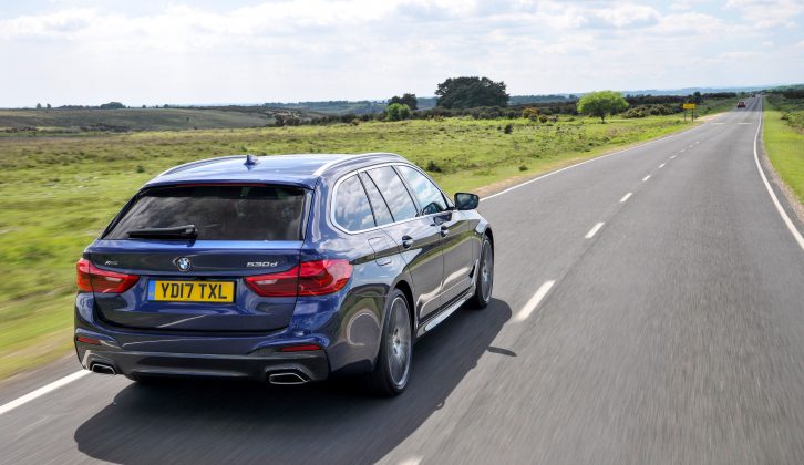 The BMW 530d Touring xDrive M Sport is a fine solo drive – and with an 1875kg kerbweight, will be a good match for a range of caravans