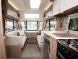 The ‘Stargazer’ rooflight lets daylight flood into the interior, but even at night the inside is nicely lit thanks to spotlights and ambient lighting – this makes it stand out when viewing caravans for sale